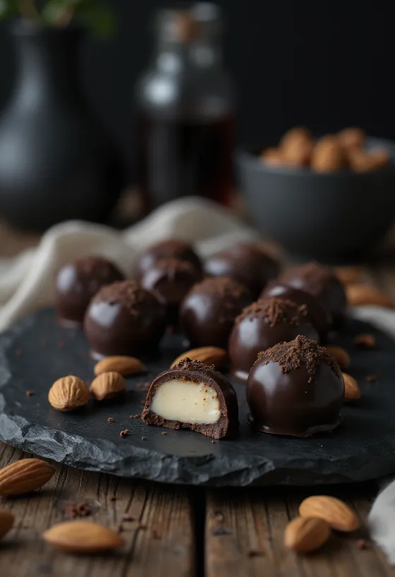 접시에 담긴 마지팬 봉봉