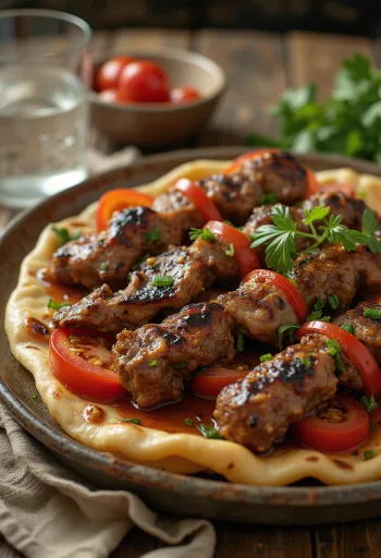 천천히 구운 양고기와 향신료 버터를 곁들인 탄두르 케밥