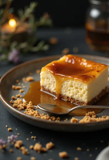 캐러멜을 곁들인 치즈 케이크