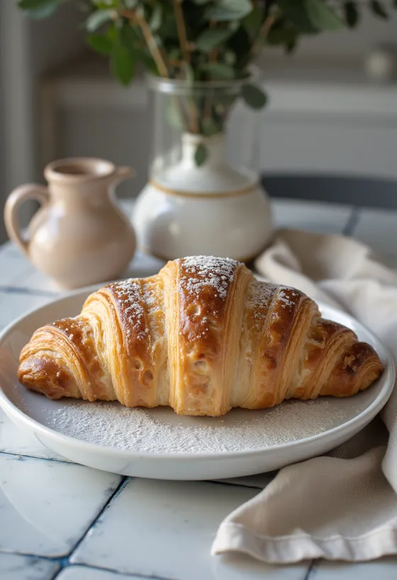 통카빈 크루아상 차림