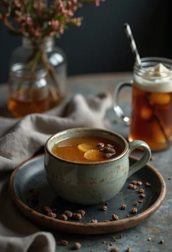 컵에 담긴 주니퍼베리 사이다