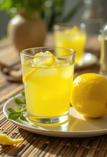 병에 담긴 레몬 리큐어