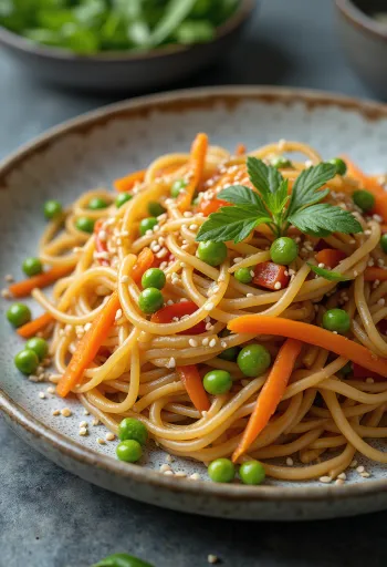 고구마 당면과 다양한 채소로 만든 채소 잡채