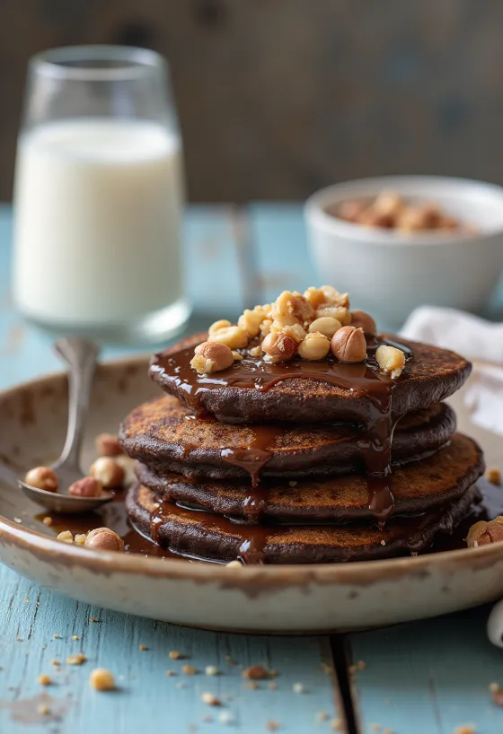 서빙된 초콜릿 헤이즐넛 크레페