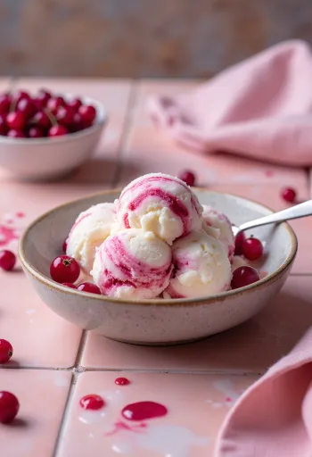 제공된 레드커런트 코티지 치즈 아이스크림