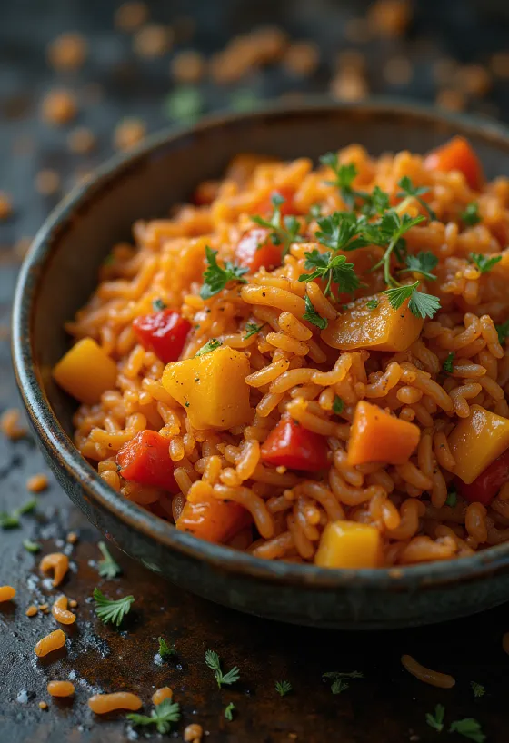 파프리카 라이스 플레이팅