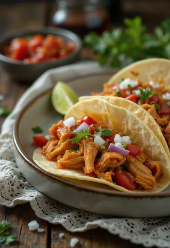 레드 소스 치킨 타코 (Tacos de Pollo con Salsa Roja)