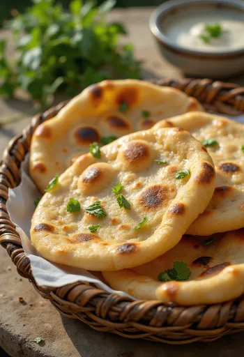 화덕에서 갓 구워져 부풀어 오른 이집트 통밀빵