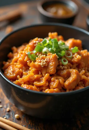 제공된 매운 치킨 라이스