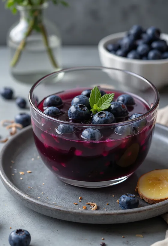 제공된 계피 블루베리 생강 소스