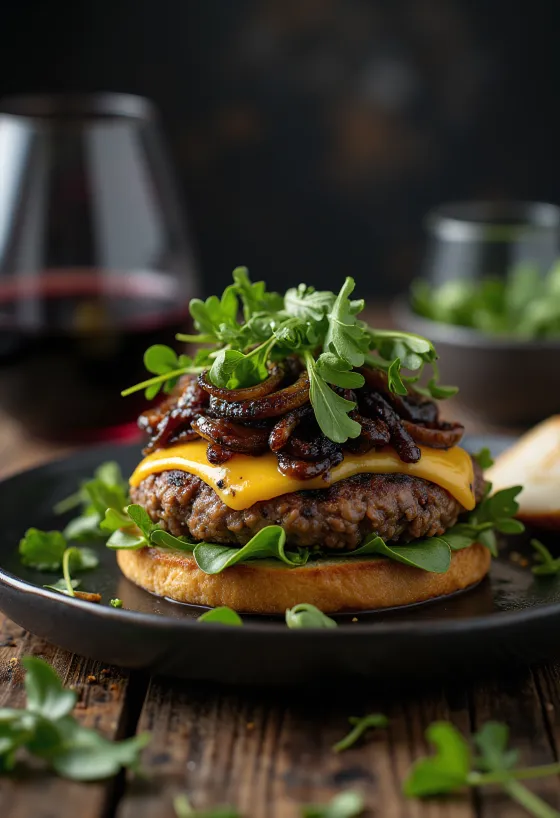 발사믹 식초 버거 서빙 모습