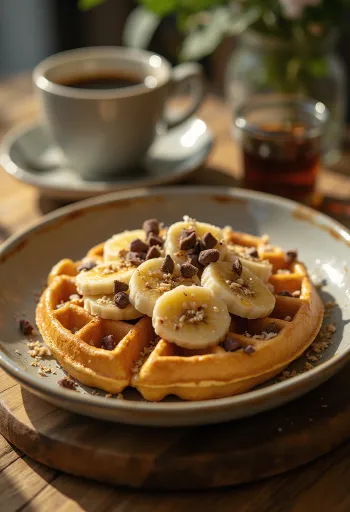 둘세 데 레체와 코코넛을 곁들인 남미 스타일 와플