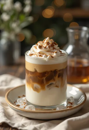 갓 서빙된 간단한 아이스 커피