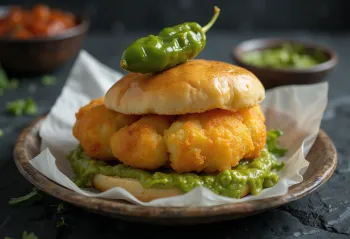 고기 속을 채워 서빙된 바다 파브
