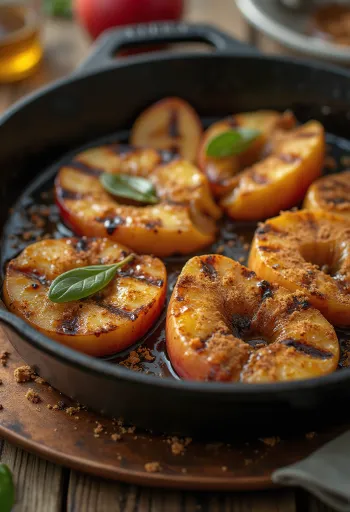 서빙된 BBQ 시나몬 구운 사과