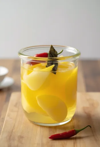 유리병에 담긴 다쿠앙 단무지