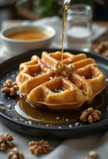 엑스트라 크리스피 솔티드 카라멜 와플 서빙