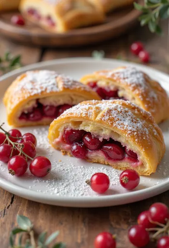 서빙된 레드커런트 슈트루델