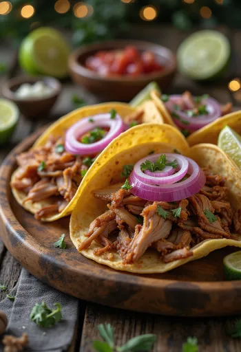 라임과 고수를 곁들인 카르니타스 타코