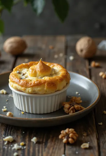 호두 블루 치즈 수플레 (Diós-kéksajtos felfújt)