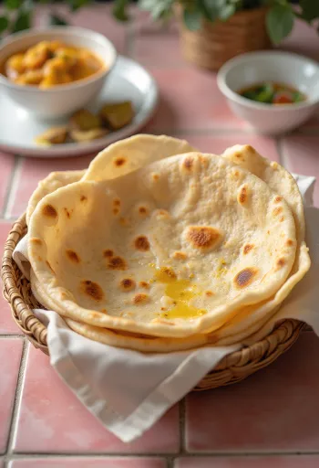 갓 구워낸 인도 차파티 플랫브레드