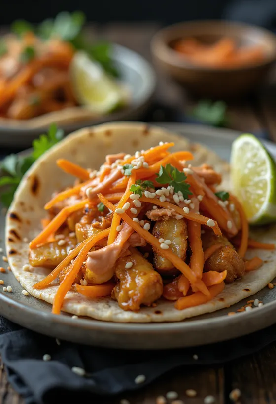 퓨전 타코 서빙