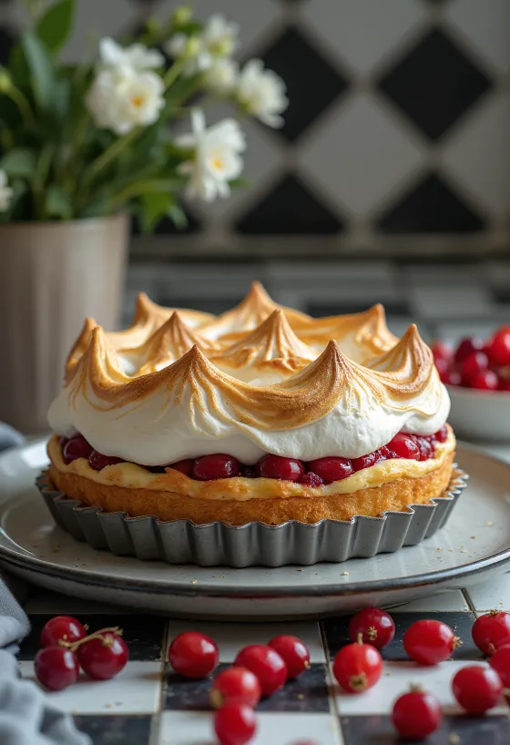 레드 커런트 머랭 케이크