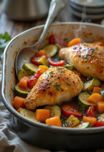 신선한 레몬과 함께 제공된 매콤한 채소 위의 닭가슴살 구이