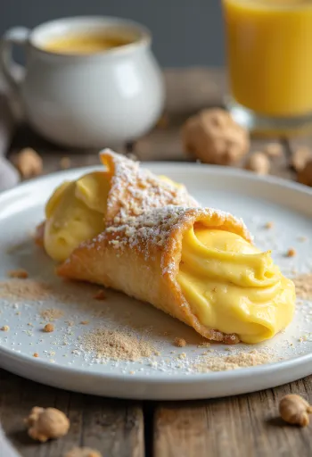 플레이팅된 에그 리큐어 카놀리