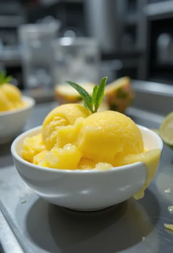 홈메이드 파인애플 소르베 디저트