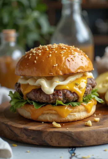 갈릭 버거 서빙 모습