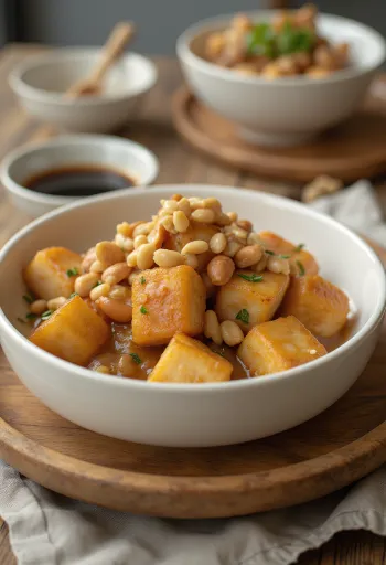 땅콩 소스 마리네이드 구운 두부