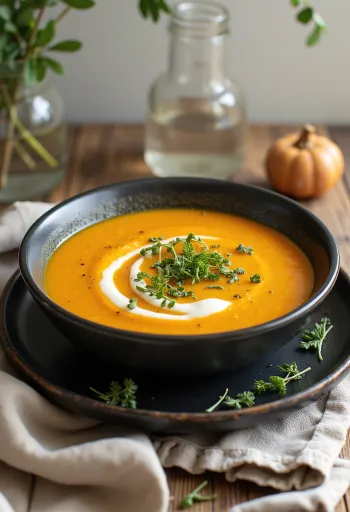 타라곤 고구마 크림 수프 서빙