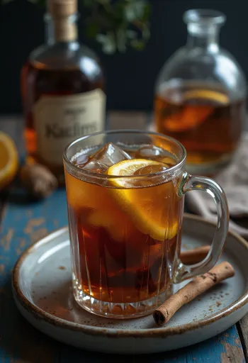 유리잔에 담긴 그로그