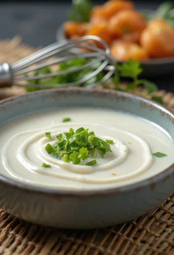 딜 라임 크림 소스 서빙 모습