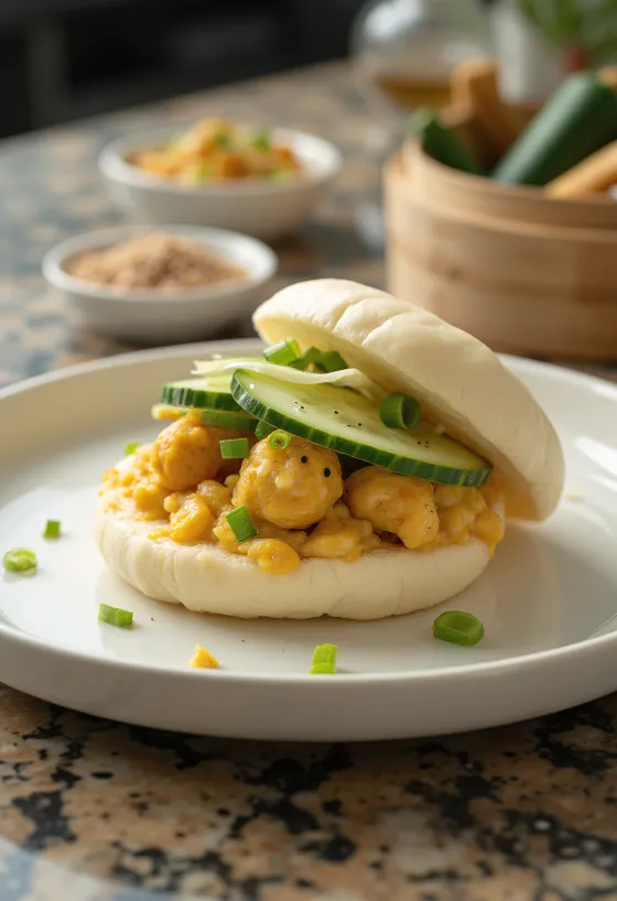 서빙된 카레 치킨 바오번