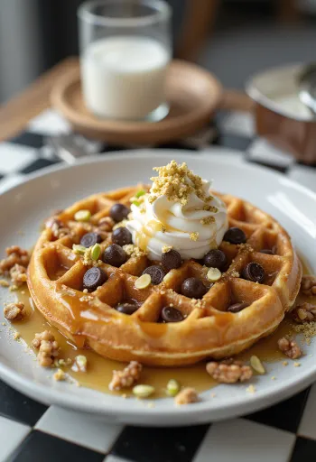 스페셜 와플 서빙