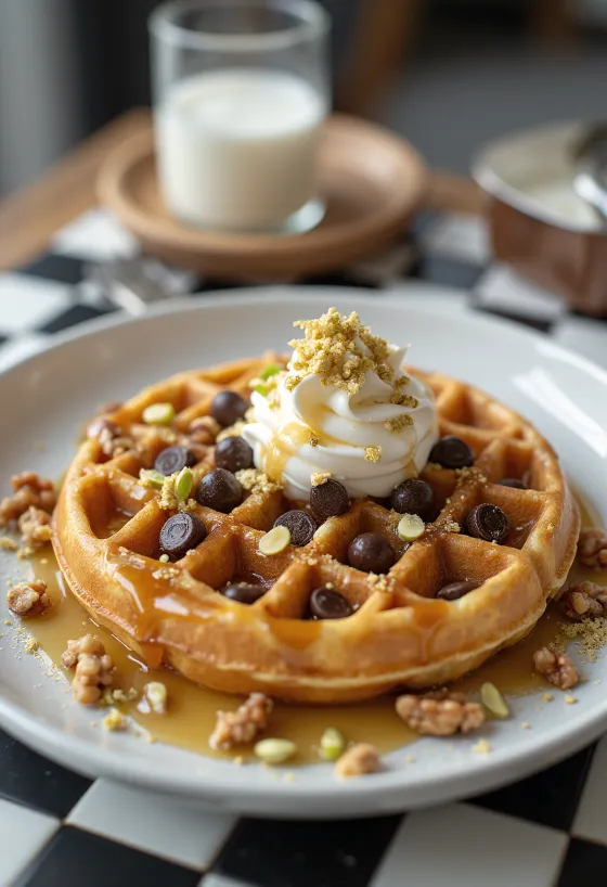 스페셜 와플 서빙