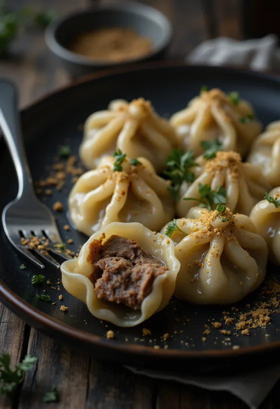 서빙된 조지아 소고기 힌칼리