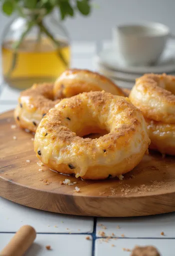 갓 서빙된 와일드 라이스 도넛