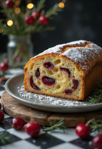 갓 구운 독일 크리스마스 빵 슈톨렌