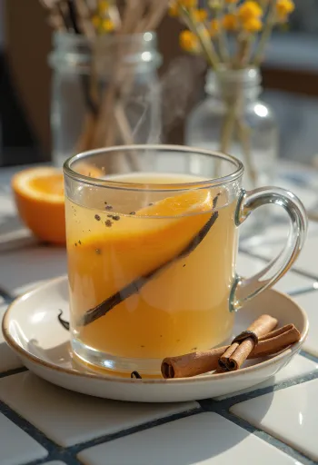 머그잔에 담긴 바닐라 사이다