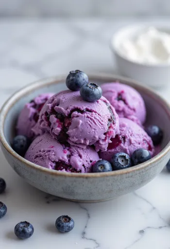 서빙된 블루베리 아이스크림