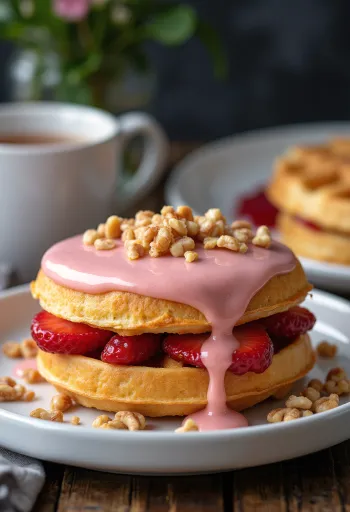 서빙된 펀치 와플