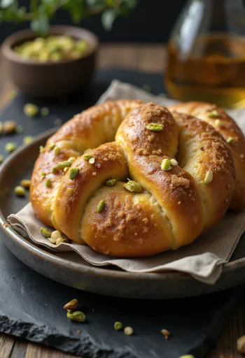 피스타치오 프레첼 서빙