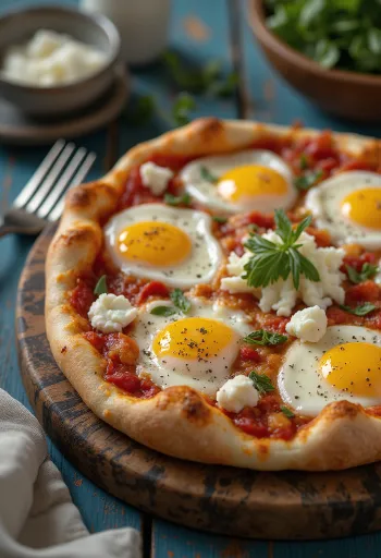 시칠리아 가지와 리코타를 곁들인 피자 알라 노르마