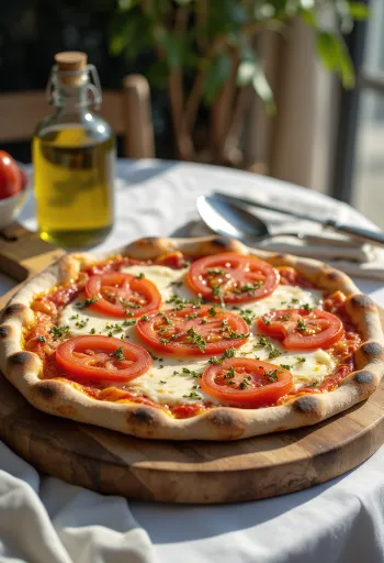 신선한 토마토와 모짜렐라를 곁들인 Pizza al Pomodoro Fresco