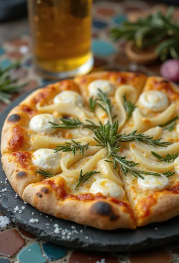 신선한 로즈마리와 치즈를 곁들인 Pizza al Rosmarino