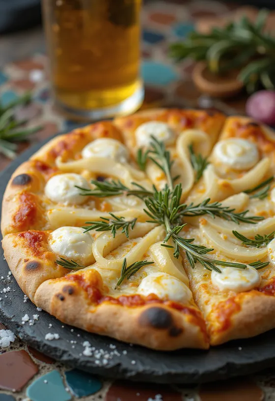 신선한 로즈마리와 치즈를 곁들인 Pizza al Rosmarino