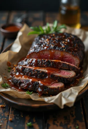 흑설탕 소스를 곁들인 훈제 BBQ 소고기